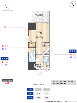 MODERN　PALAZZO 天神南Ⅱ 401 【福岡県渡辺通駅】 の間取り図