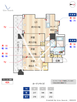 シティタワー国分寺ザ・ツイン　イースト 1006 【東京都国分寺駅】 の間取り図