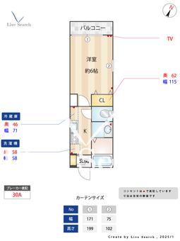 Glanz西新宿 202 【東京都初台駅】 の間取り図