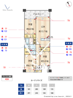 横浜三ッ池公園パーク・ホームズ 407 【神奈川県鶴見駅】 の間取り図