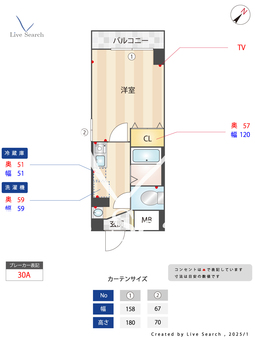 ビエラコート西新 701 【福岡県西新駅】 の間取り図