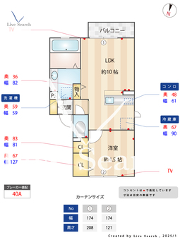 アクシス 202 【東京都立飛駅】 の間取り図