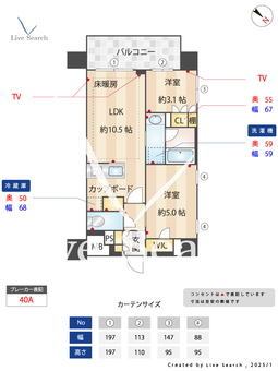NEBEL横浜 801 【神奈川県横浜駅】 の間取り図