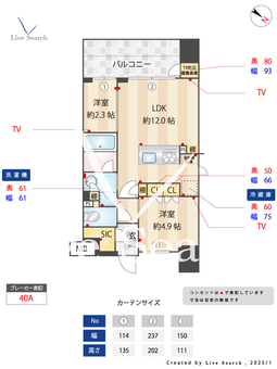 パークリュクス博多駅前 1301 【福岡県博多南線博多駅】 の間取り図
