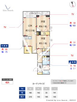ルリアン 202 【神奈川県新川崎駅】 の間取り図