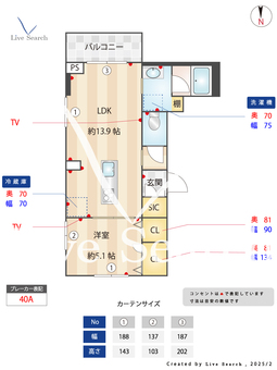 アカンサス 303 【武蔵小杉駅】 の間取り図