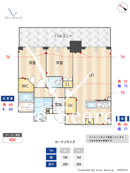 プラウドタワー平井 1012 【平井駅】 の間取り図