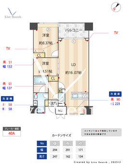 グラン・アベニュー栄 1403 【愛知県伏見駅】 の間取り図