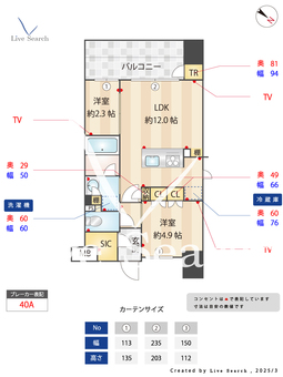 パークリュクス博多駅前 1401 【福岡県博多駅】 の間取り図
