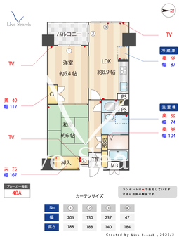 フラッツ志香 205 【大阪府西大橋駅】 の間取り図
