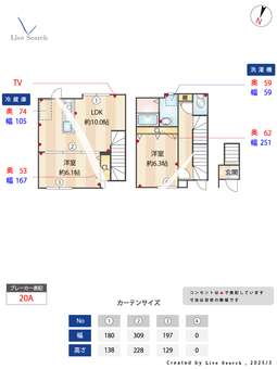 アレーゼ洗足池 302 【東京都洗足池駅】 の間取り図