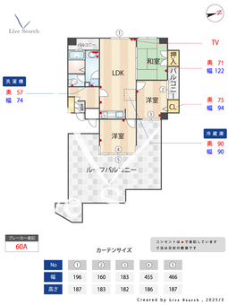 ユニバースマンション筑紫丘 402 【福岡県西鉄　大橋駅】 の間取り図