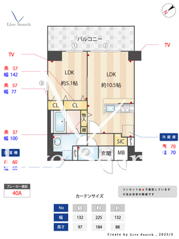 RJRクオーレ東比恵 401 【福岡県東比恵駅】 の間取り図
