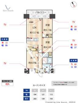 プレシス相模原リベール 1305 【神奈川県相模原駅】 の間取り図