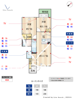 フローラ 102 【福岡県井尻】 の間取り図