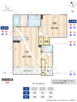 シャーメゾンカンパニラA 101 【茨城県水戸駅】 の間取り図
