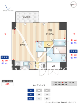	SUMMIT南森町 502 【大阪府	ＪＲ東西線「大阪天満宮」徒歩6分】 の間取り図