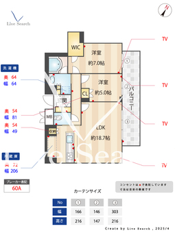 ジオグランデ梅田 2405 【大阪府梅田】 の間取り図