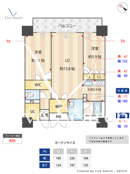 RJRプレシア天神サウス 1404 【福岡県渡辺通駅】 の間取り図