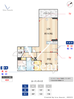SKY　CROSS 202 【東京都立川駅】 の間取り図