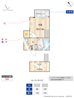 東生田ハイツA棟 201 【神奈川県小田急電鉄　小田原線「生田駅」】 の間取り図