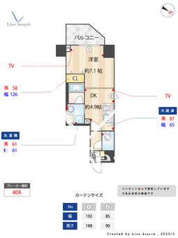 コンフォリア・リヴ関内 201 【伊勢佐木長者町駅】 の間取り図