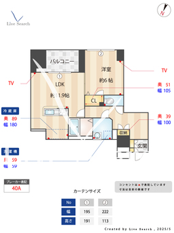 S-FORT警固タワー 701 【福岡県赤坂駅】 の間取り図