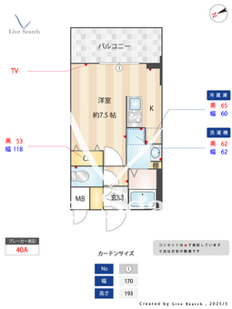 Alivis船橋East 1205 【千葉県船橋駅】 の間取り図