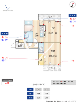 Dフラット東平山 A102 【東京都平山城址公園駅】 の間取り図