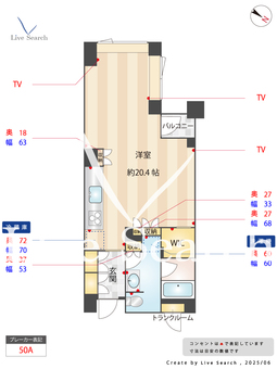 プライムメゾン目黒 404 【目黒駅徒歩8分】 の間取り図