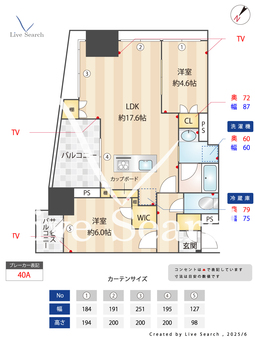 レーベン福岡天神 ONE TOWER 1503 【福岡県天神駅】 の間取り図