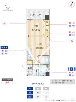 F・PARC西新 1207 【福岡県西新駅】 の間取り図