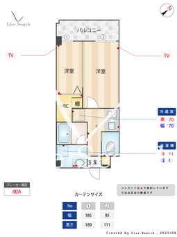 アトリオフラッツ大楠 402 【南区高宮駅】 の間取り図
