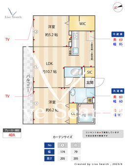 ロイジェントパークスレイクタウンⅢK 208 【埼玉県越谷レイクタウン】 の間取り図
