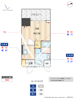Alivis船橋East 1206 【千葉県船橋駅】 の間取り図