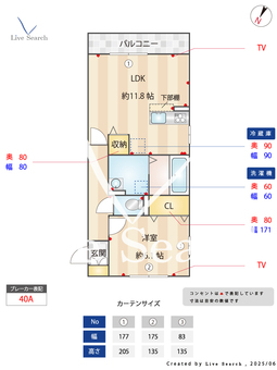 ファルツ大宮 305 【埼玉県東武鉄道野田線　七里駅　徒歩15分】 の間取り図
