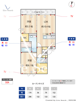 ウエスト＋ワン 301 【埼玉県越谷レイクタウン】 の間取り図