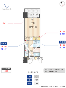 サヴォイ　ル・パシフィーク 307 【福岡県渡辺通駅】 の間取り図