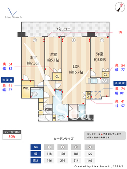 ザ・パークハウス中之島タワー 3605 【大阪府京阪中之島線「中之島」駅　徒歩２分】 の間取り図