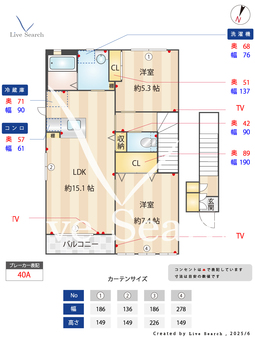 ドリームコスモA 202 【茨城県中菅谷】 の間取り図