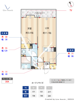 イニシア大濠公園 403 【中央区大濠公園駅】 の間取り図