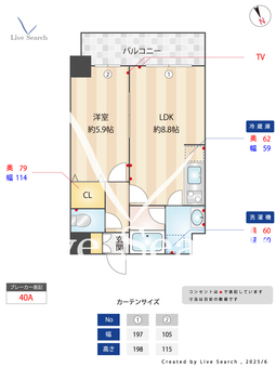 S-FORT福島La Luna 805 【大阪府福島駅】 の間取り図