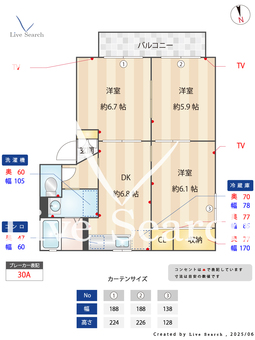 タウンコート　C 201 【茨城県水戸駅】 の間取り図