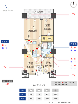 大宮スカイ＆スクエア　ザ・タワー 1312 【埼玉県大宮駅】 の間取り図