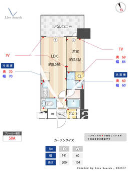 プレサンスジェネ上前津 1407 【愛知県上前津】 の間取り図