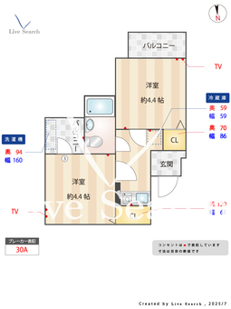 アスタック弐番館 2J 【神奈川県中野島駅】 の間取り図