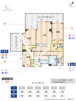 平尾パインマンション 602 【中央区平尾駅】 の間取り図