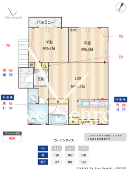 cuore（クオーレ） 2F 【神奈川県小田急相模原駅】 の間取り図