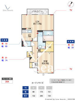 メゾン・ド・ボヌール  201 【埼玉県狭山市】 の間取り図