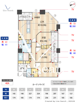 リビオ橋本タワーブロードビーンズ 2501 【神奈川県橋本駅】 の間取り図